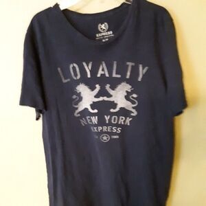 Express top mens medium top shirt sale  Mens Navy Blue Short sleeve